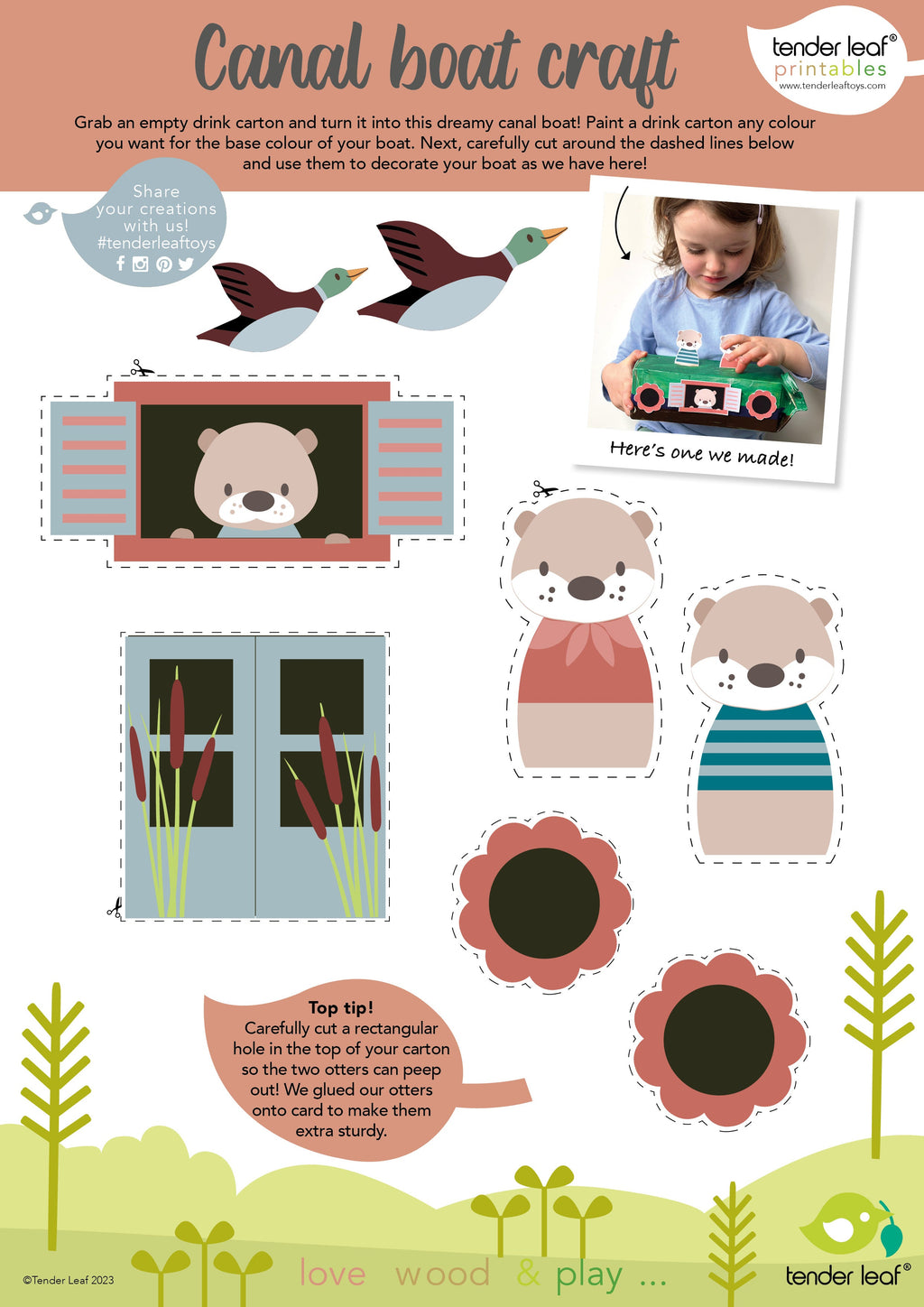 Wooden Little Otter Canal Boat Playset