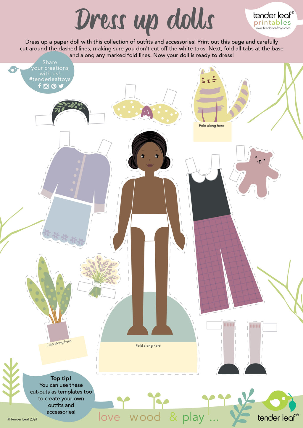 Wooden Lola 25cm Doll for Mulberry Mansion Dolls House