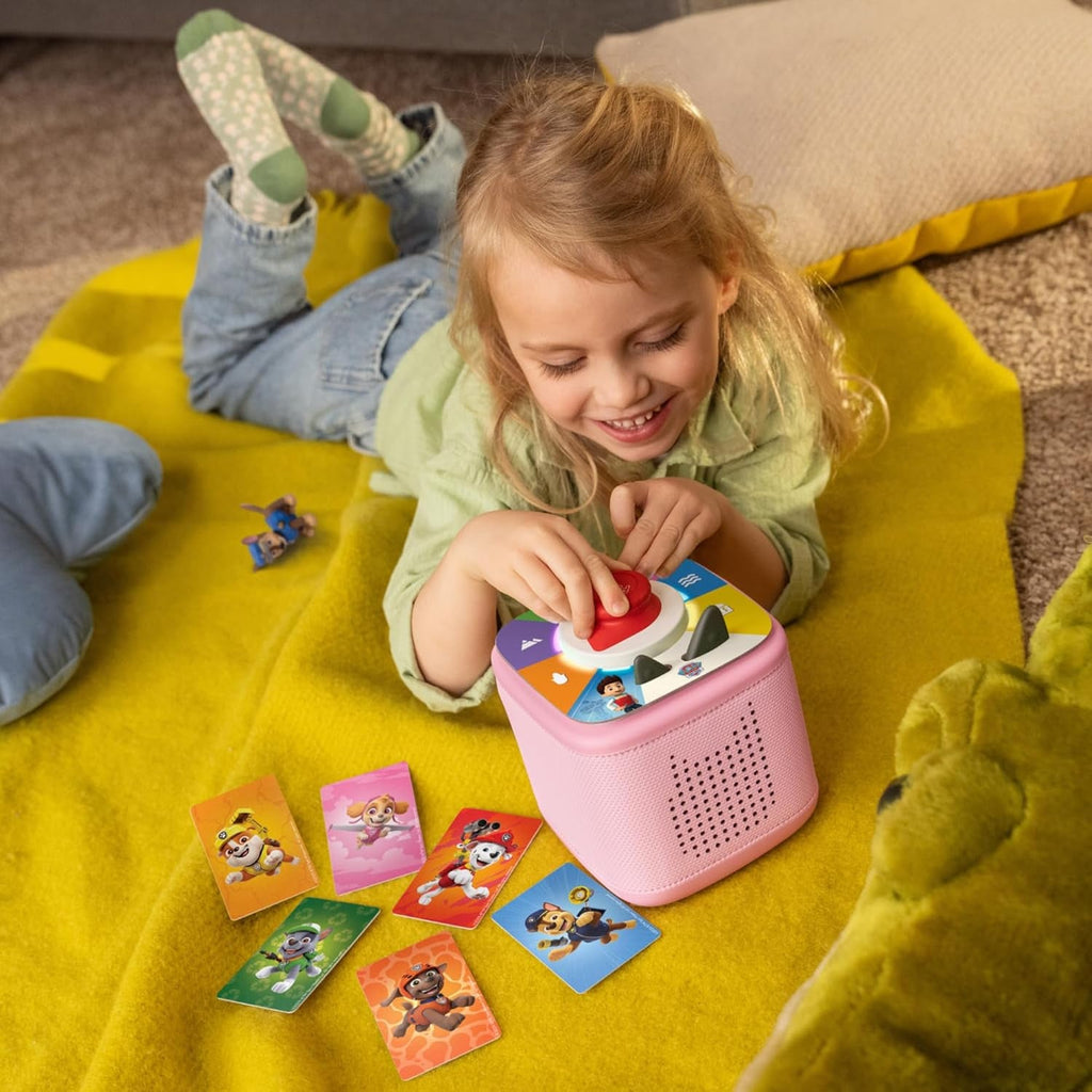 Tonies Toniebox 2 Play Set Including Paw Patrol Chase Tonie, Tonieplay Game & Tonieplay Controller - Cloud Pink