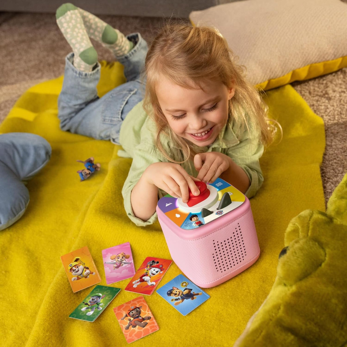 Tonies Toniebox 2 Play Set Including Paw Patrol Chase Tonie, Tonieplay Game & Tonieplay Controller - Cloud Pink