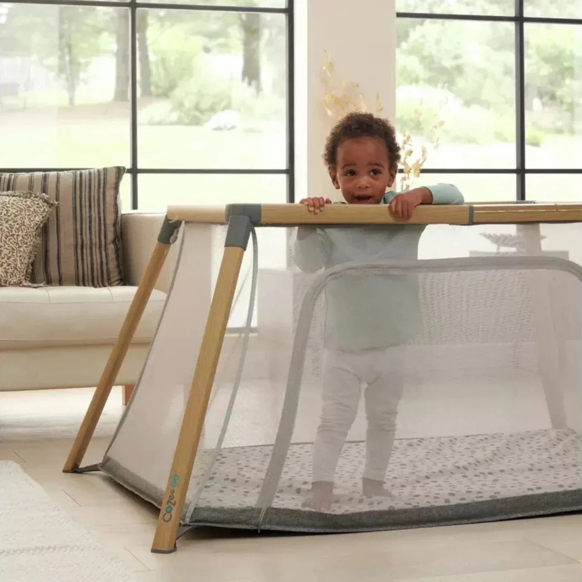 Tutti Bambini CoZee Go Day & Night Playpen - Oak/Charcoal