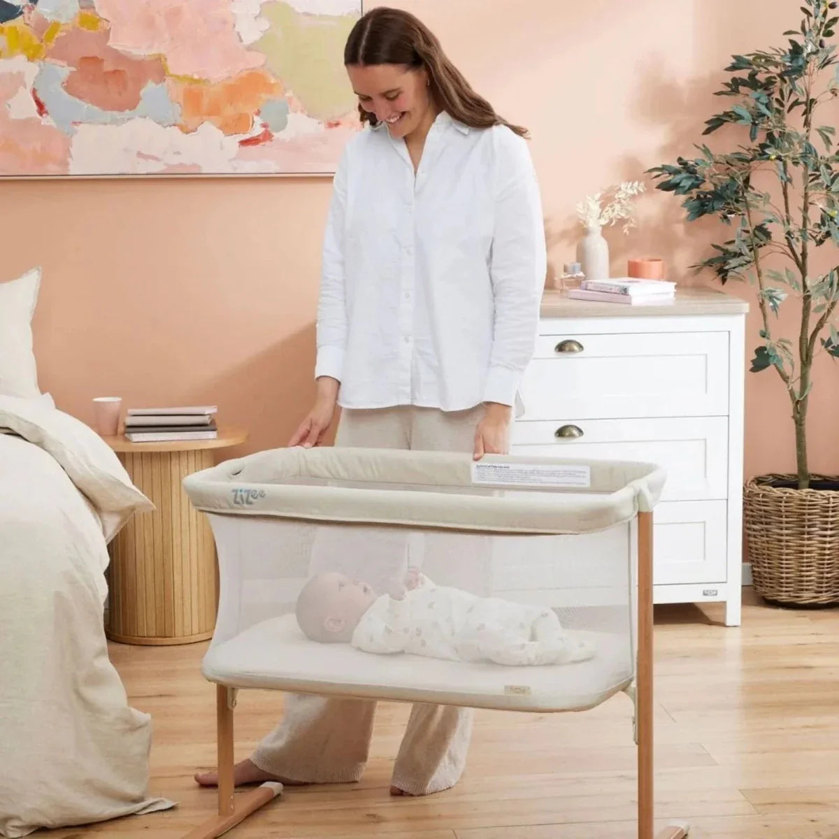 Tutti Bambini ZiZee Essential Crib - Scandinavian Walnut/Ecru