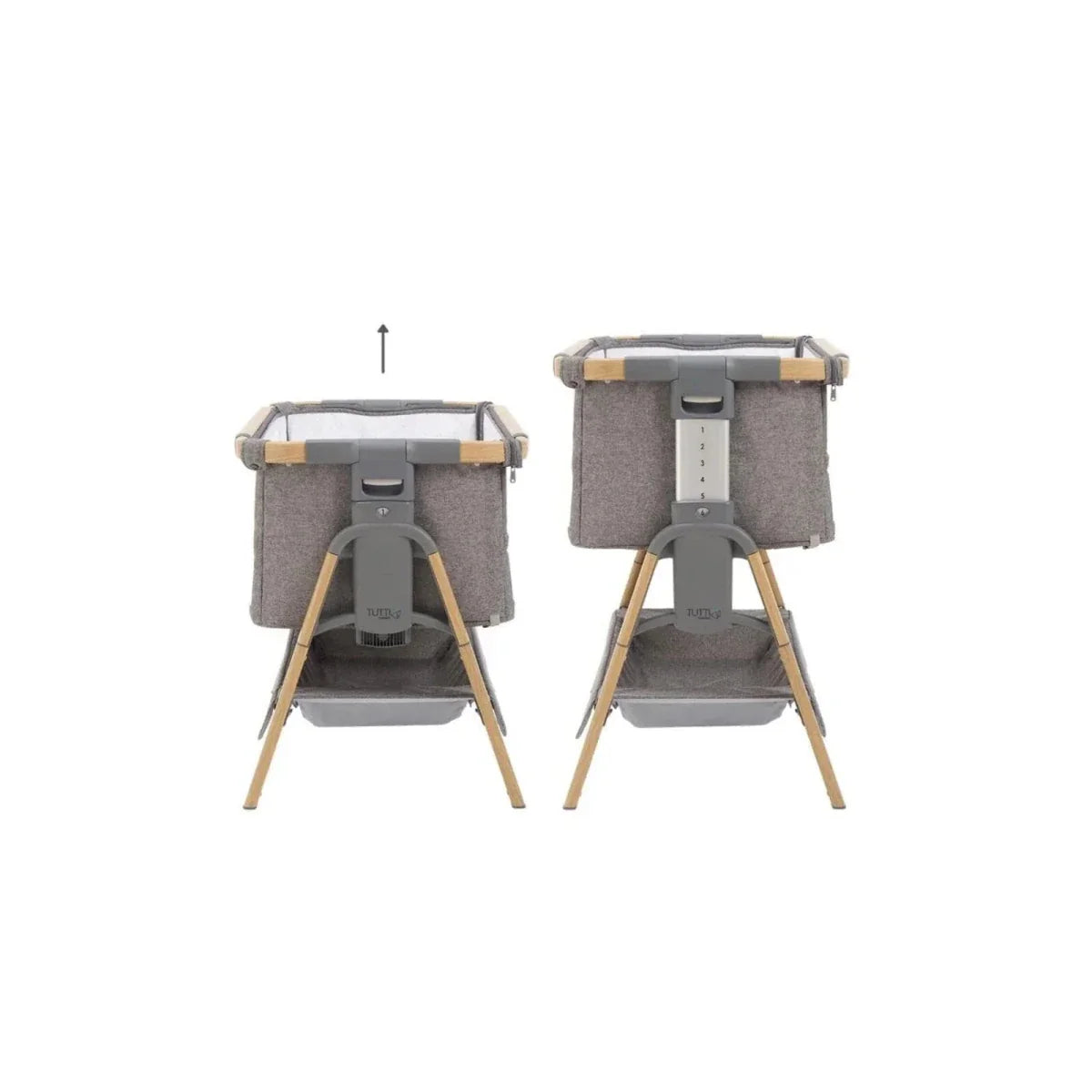 Tutti Bambini Cozee XL Bedside Crib & Cot - Oak/Charcoal