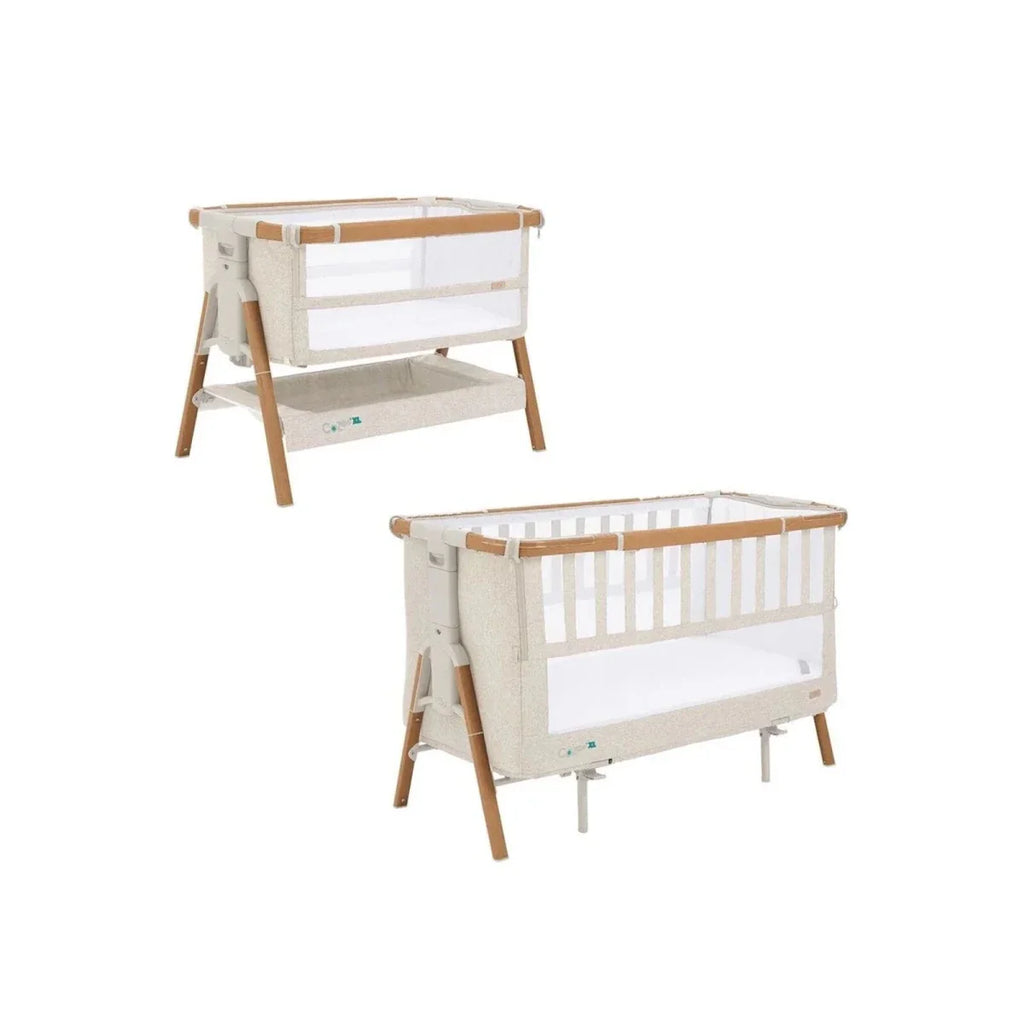Tutti Bambini CoZee XL Bedside Crib & Cot - Scandinavian Walnut/Ecru