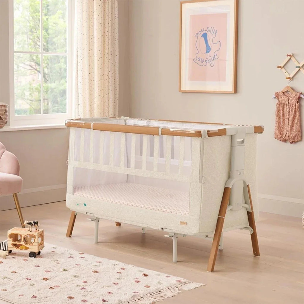 Tutti Bambini CoZee XL Bedside Crib & Cot - Scandinavian Walnut/Ecru