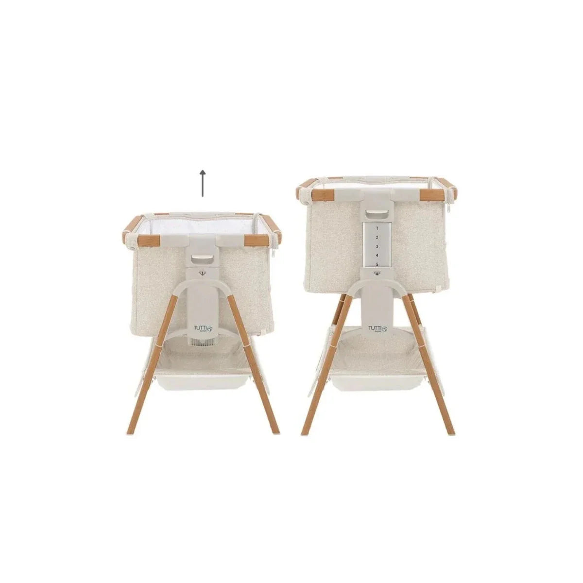 Tutti Bambini CoZee XL Bedside Crib & Cot - Scandinavian Walnut/Ecru