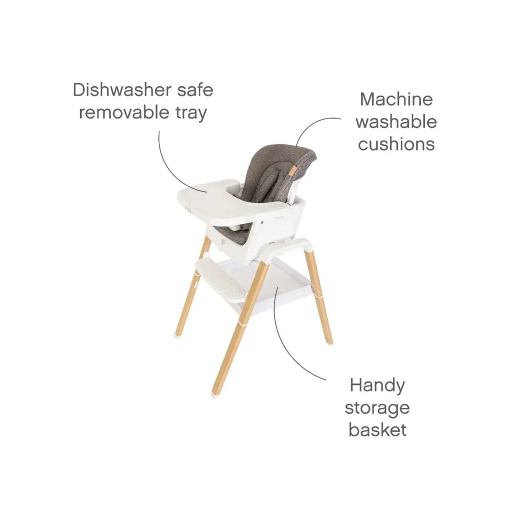Tutti Bambini Nova Evolutionary Highchair - Scandinavian Walnut/Ecru