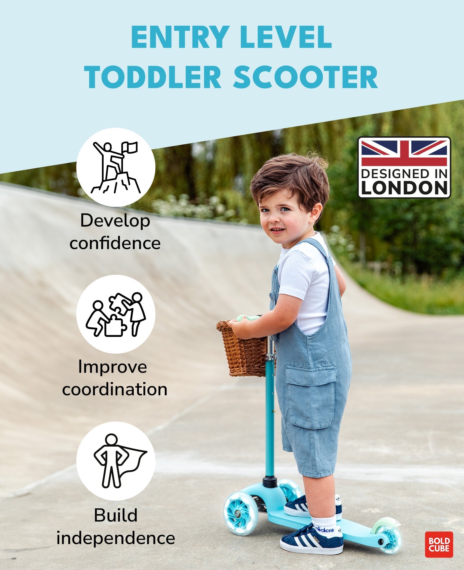 Teeny 3 Wheel Scooter - Blue & Green