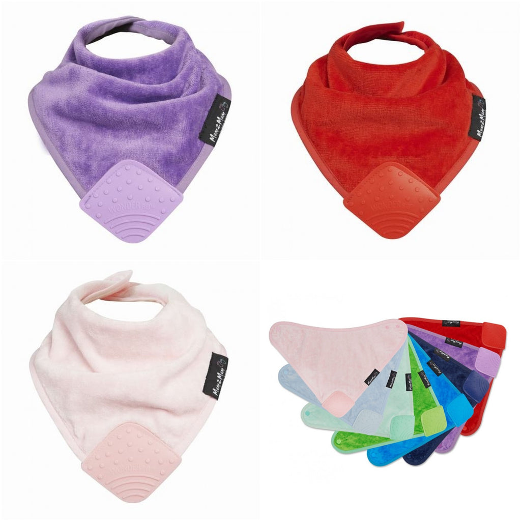 3 PACK - Mum 2 Mum Teething Bandana Wonder Bib - Six Colours