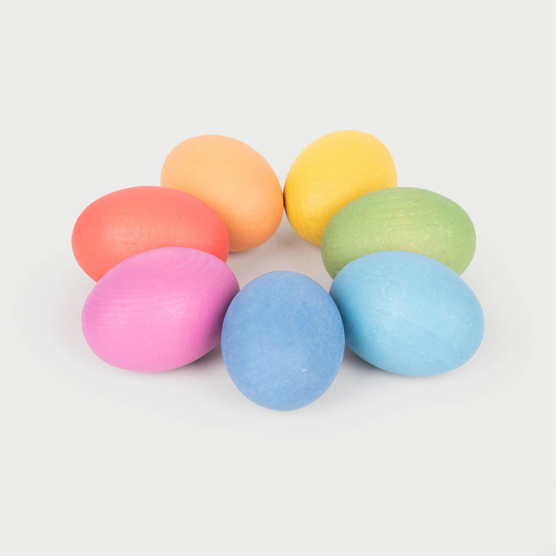 tickit Rainbow Wooden Eggs - Set of 7