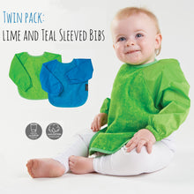 2 PACK - Mum 2 Mum Long Sleeved Wonder Bibs in Lime / Teal