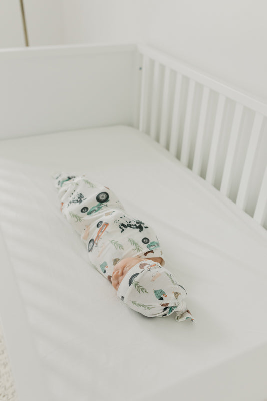 Copper Pearl Knitted Swaddle Blanket - Tractor
