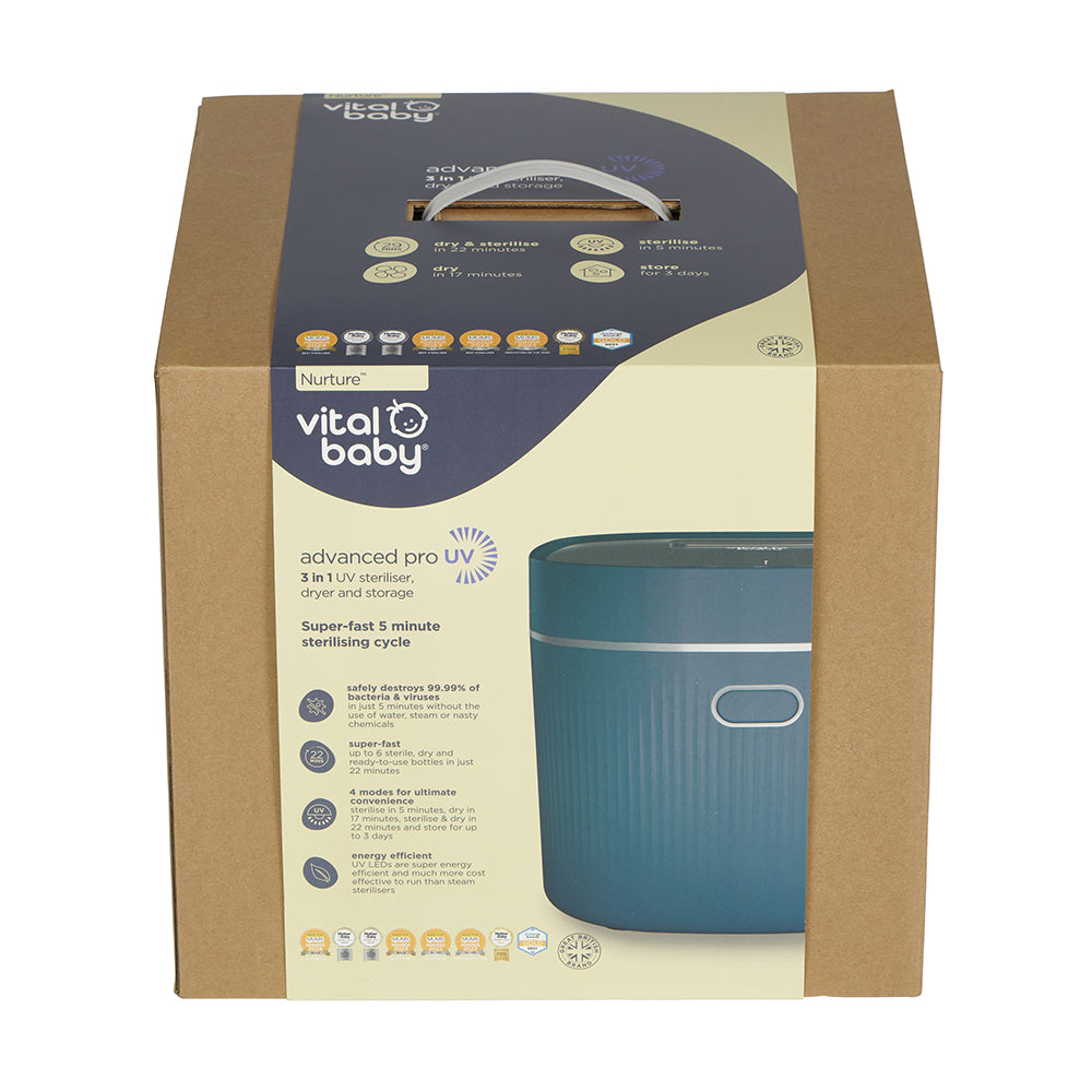 Vital Baby Nurture Advanced Pro UV Steriliser & Dryer - Smoky Blue