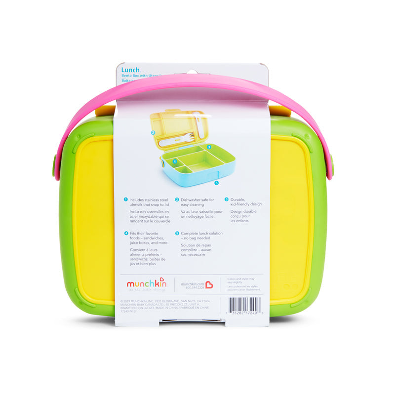 Munchkin Lunch Bento Box With Utensils - Pink