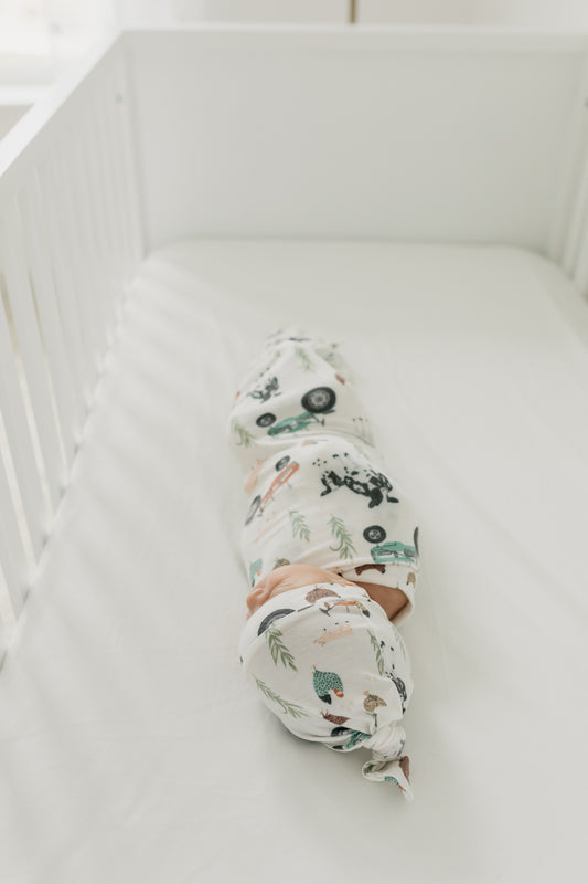 Copper Pearl Knitted Swaddle Blanket - Tractor