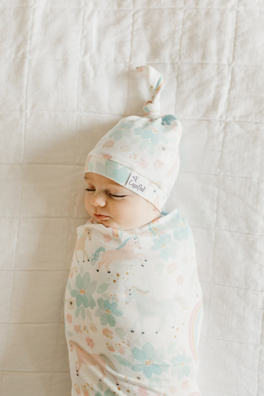 Copper Pearl Knitted Swaddle Blanket - Whimsy