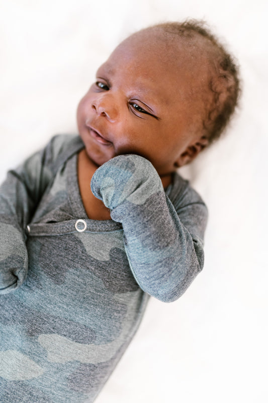 Copper Pearl Newborn Gown - Hunter