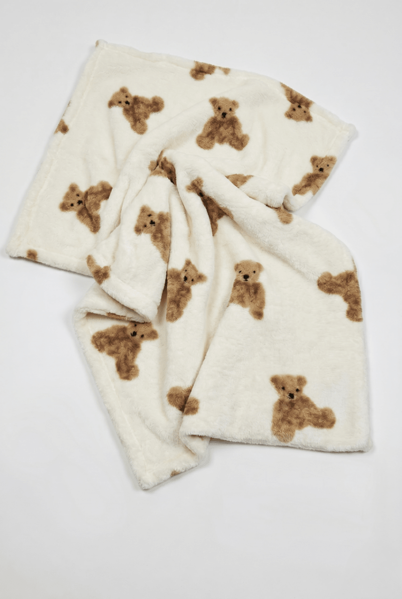 Cozy Crew Club Fleece Minky Blanket Super Soft - Bear