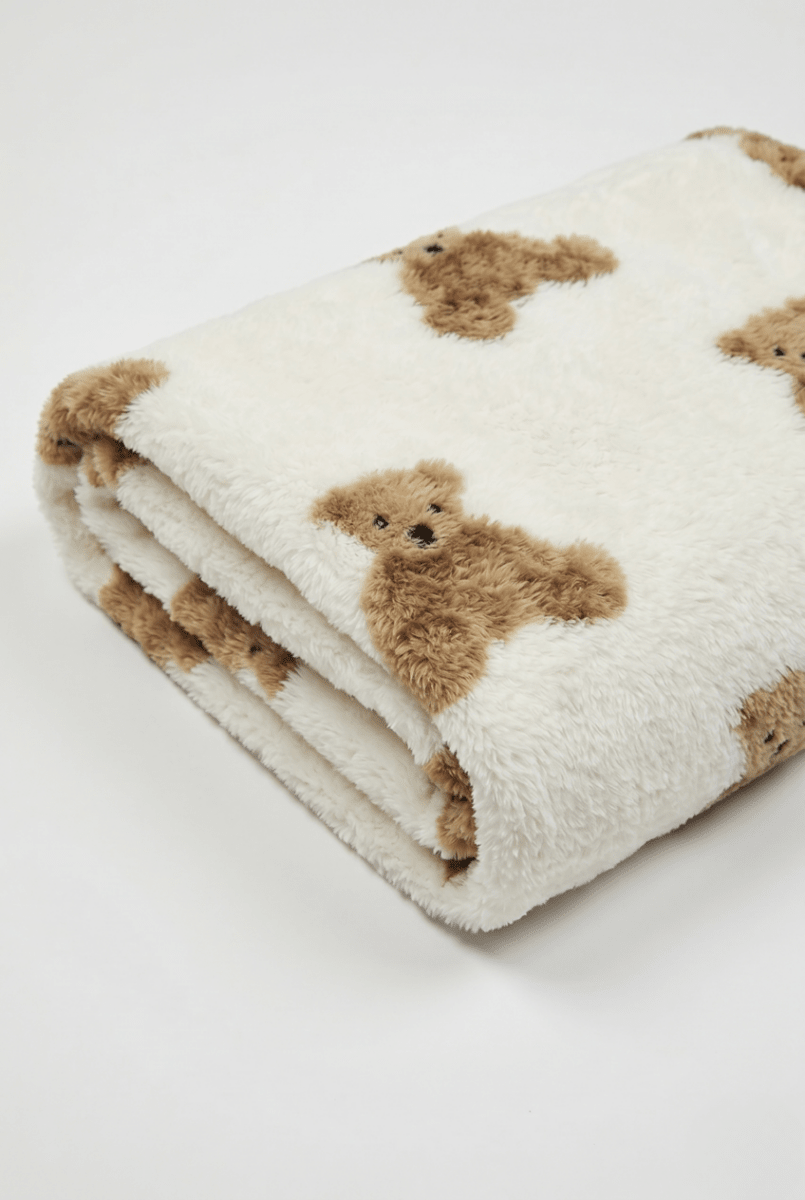 Cozy Crew Club Fleece Minky Blanket Super Soft - Bear