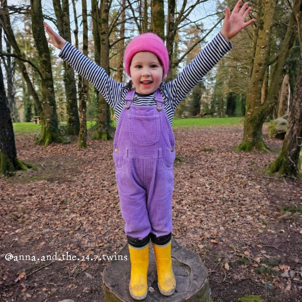 Dotty Dungarees Chunky Cord Dungarees - Violet
