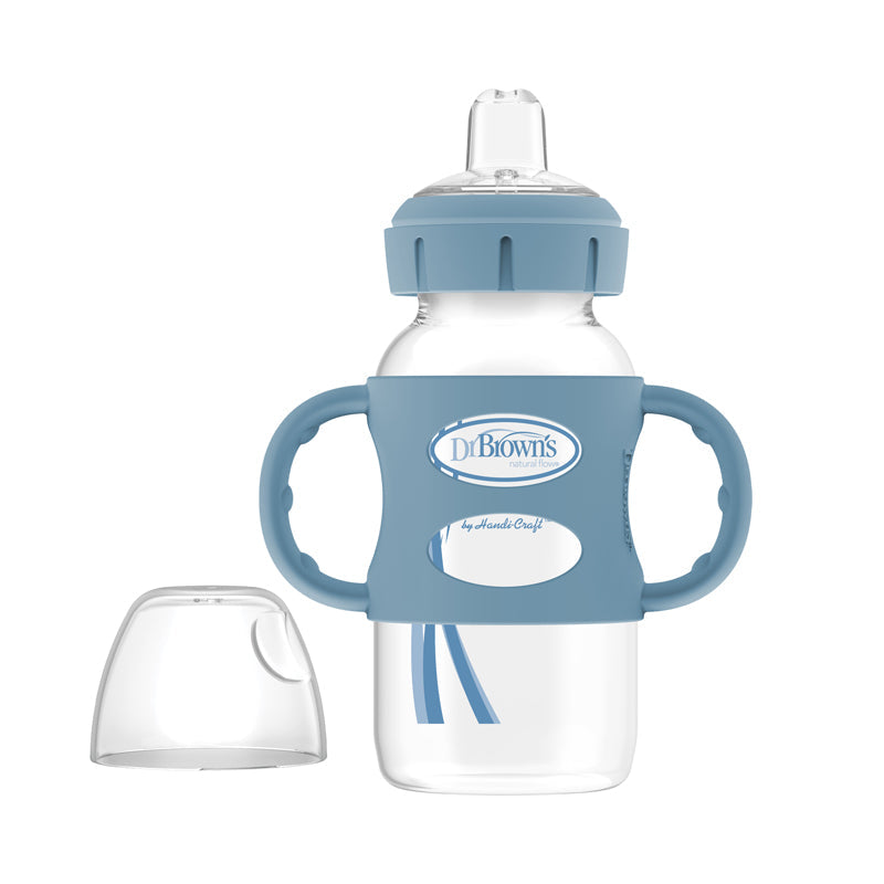 Dr Brown's Milestones™ Sippy Spout Bottle with Silicone Handles - Blue - 270ml