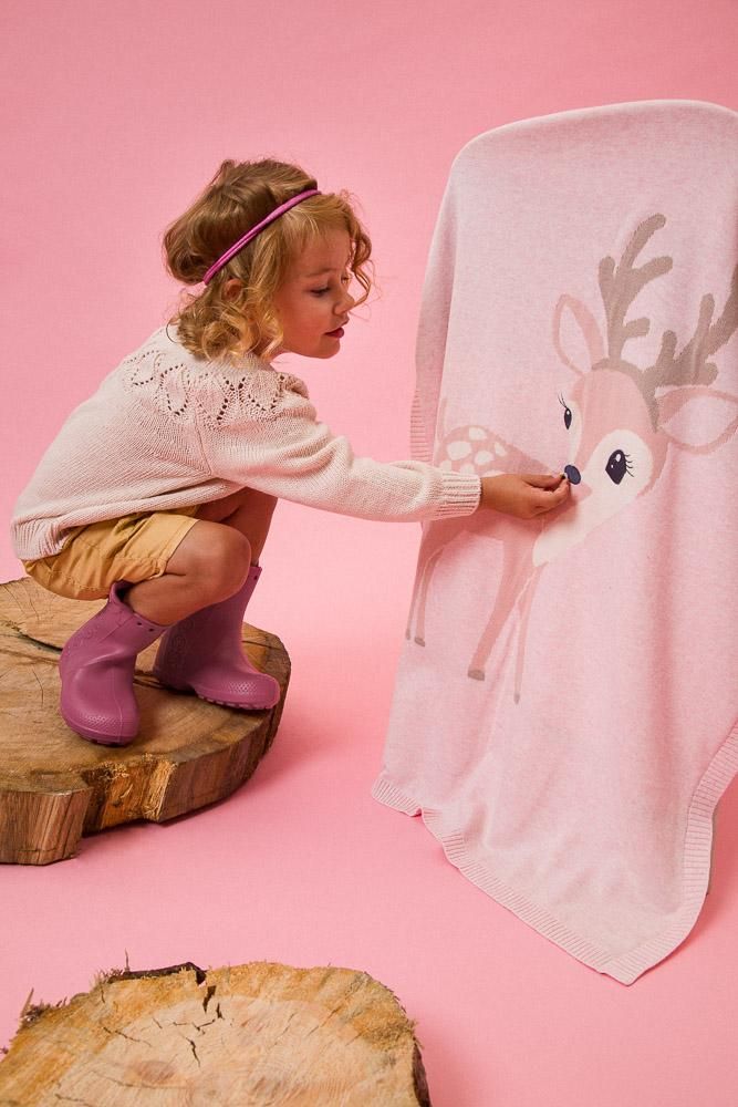 Bizzi Growin Baby Blanket - Felicity Fawn Pink