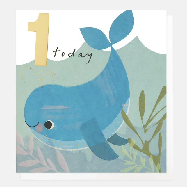 Caroline Gardner Greetings Card - 1 Today with Whale