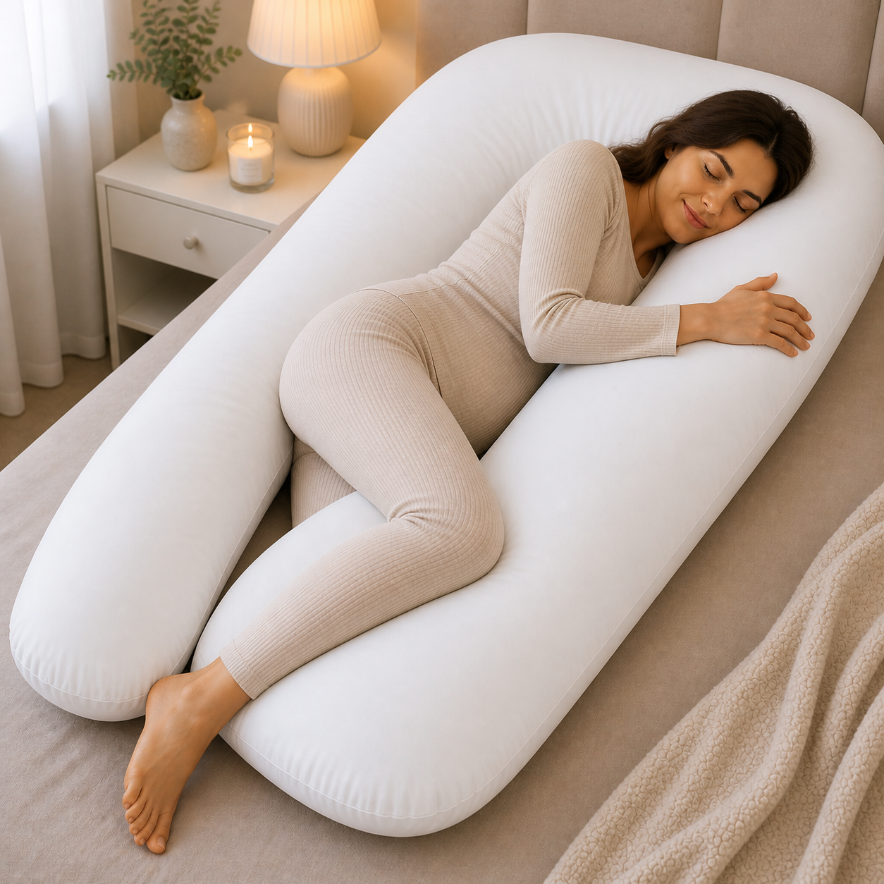 12 Ft Maternity Pillow And Case - White