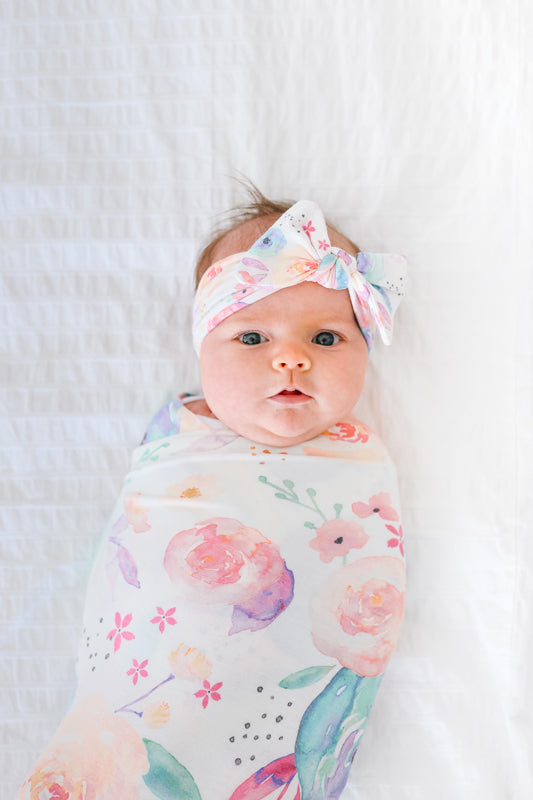 Copper Pearl Knitted Swaddle Blanket - Bloom