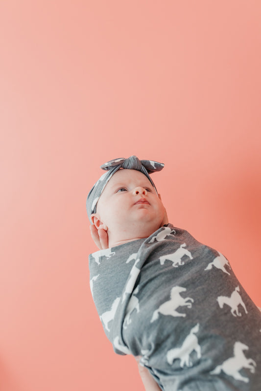 Copper Pearl Knitted Swaddle Blanket - Colt