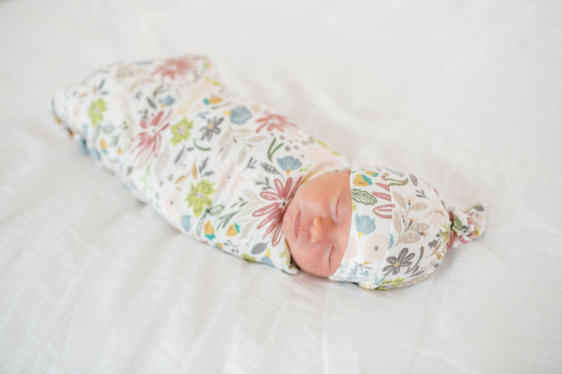 Copper Pearl Top Knot Hat - Olive - 0-4 months