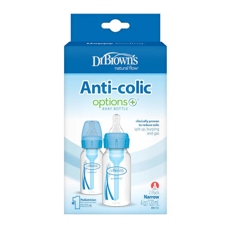 Dr Brown's Options+ Narrow Neck Bottle Sky - 120ml - 2 Pack