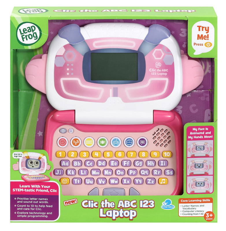 Leap Frog Clic the ABC 123 Laptop - Pink