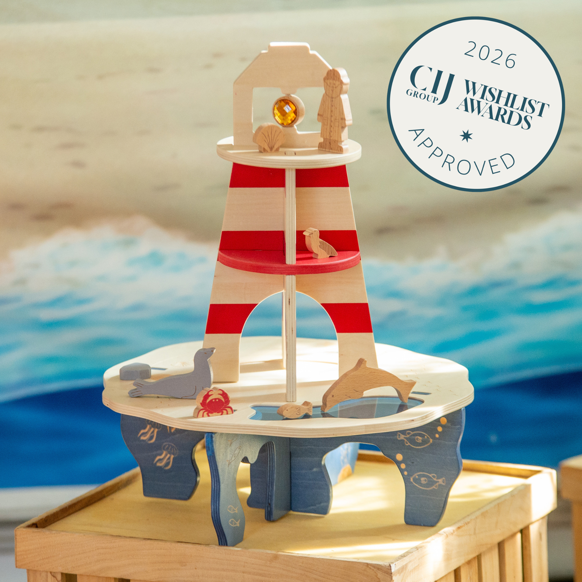 Wooden Lighthouse Island Play Set