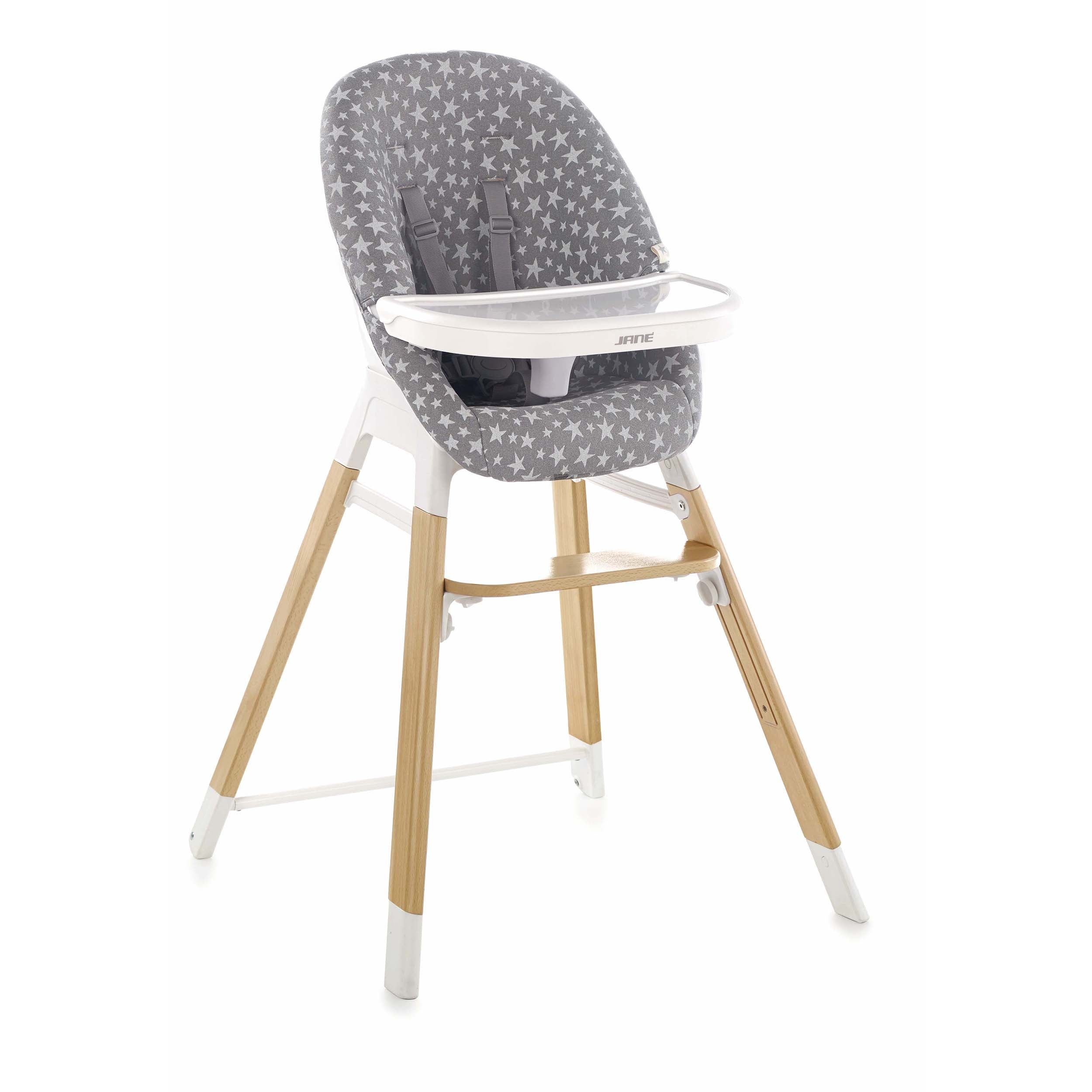 Jane Wooddy Wooden Progressive Highchair - 6m-8 years - Grey Star