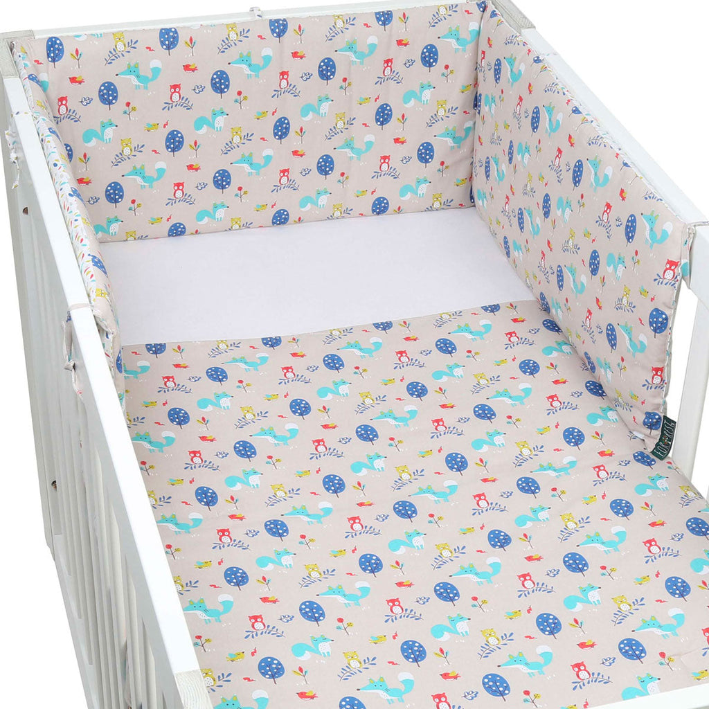 FORREST 3 Piece Organic Reversible Cot Bed Set - Woody