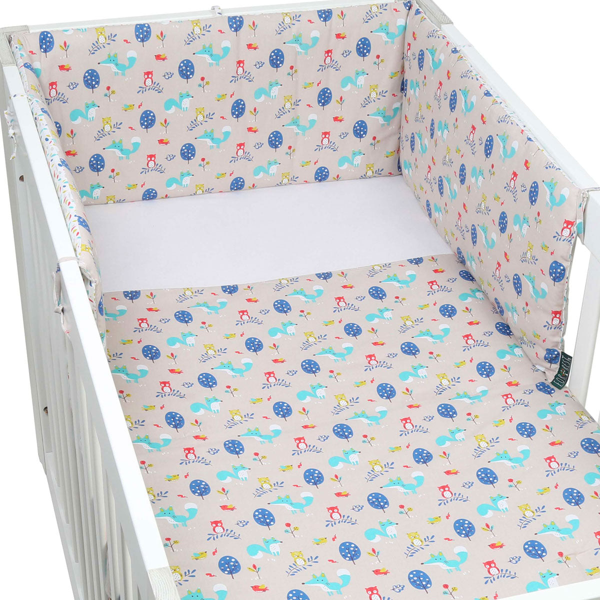 FORREST 3 Piece Organic Reversible Cot Bed Set - Woody
