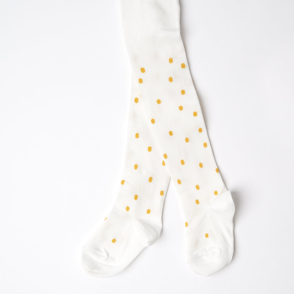Dotty Dungarees Dotty Tights - Yellow Spot