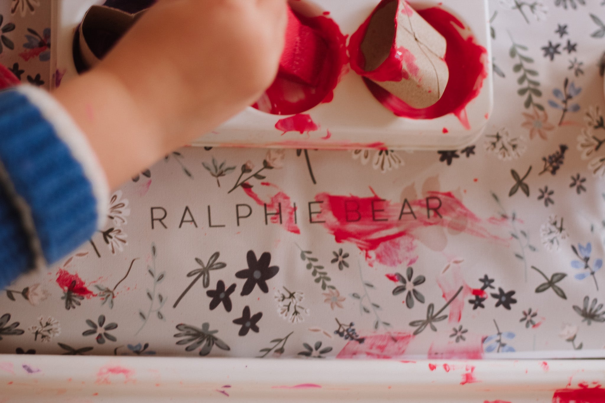 Ralphie Bear Splash Mat - Wildflower Blue