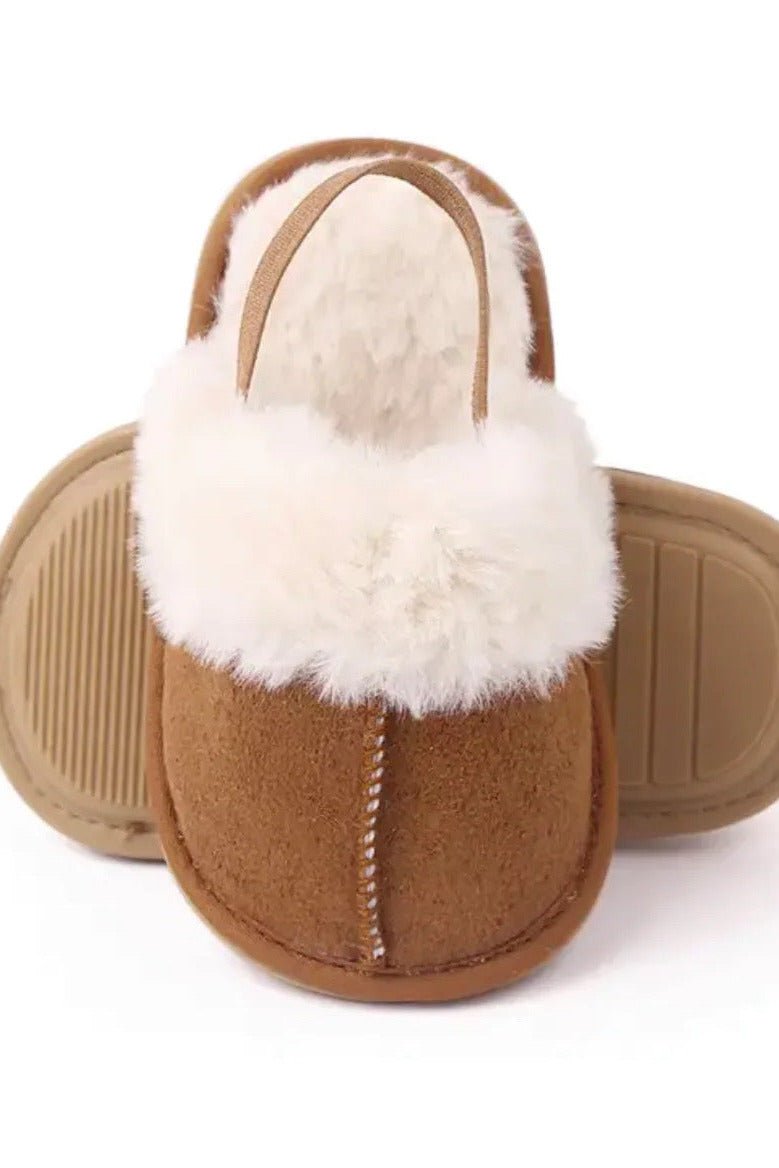 Cozy Crew Club - Fur Slippers for Babies & Toddlers - Beige, Brown or Pink