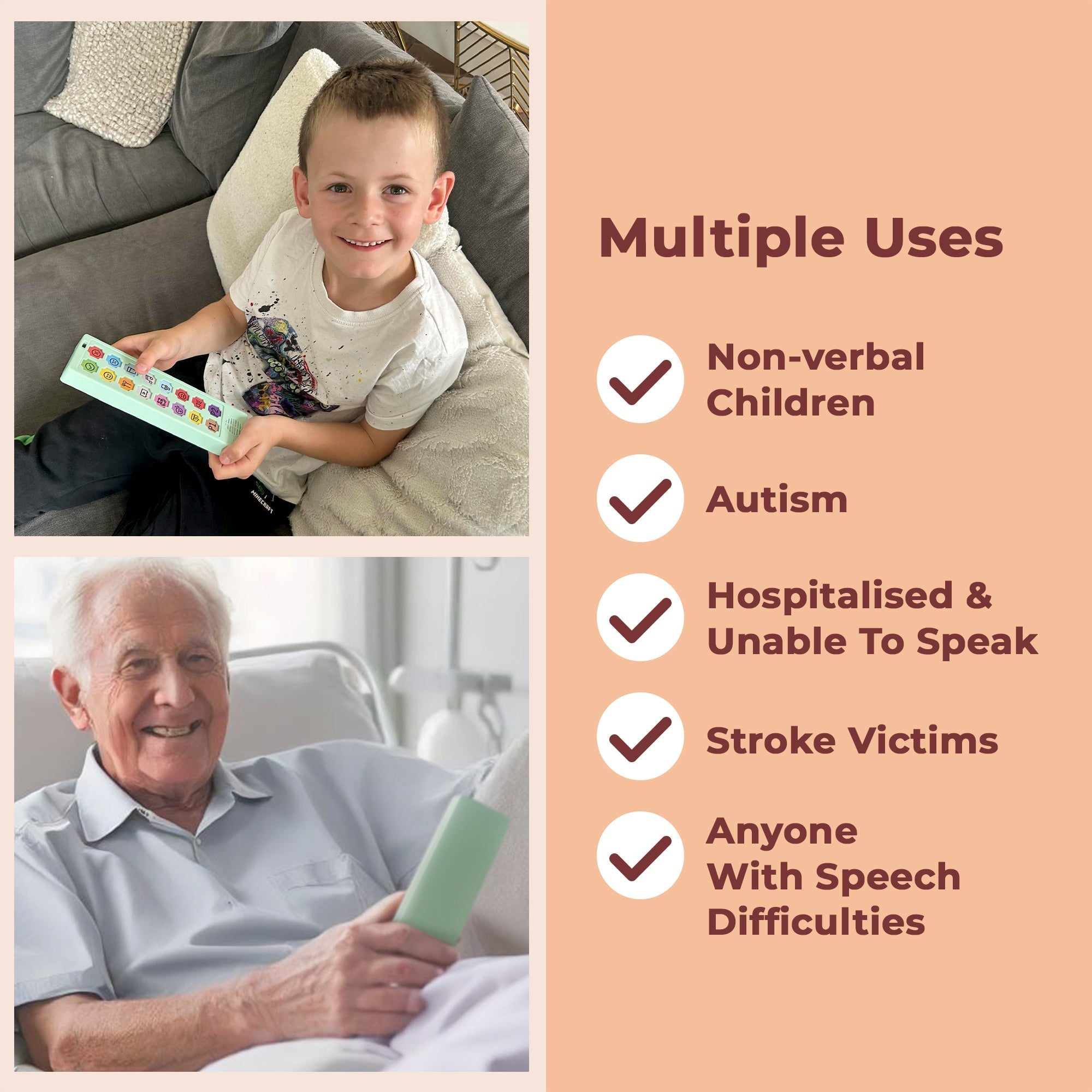 AAC Communication Device For Speech Therapy, Non Verbal Autism & Stroke Rehab - Baby&More