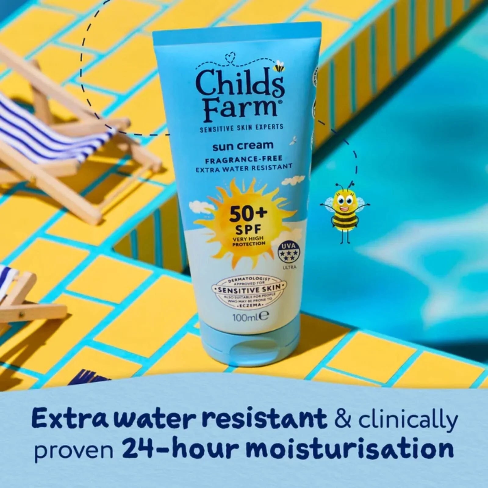 Childs Farm SPF 50+ Sun Cream Fragrance Free for Kids & Sensitive Skin - 100ml