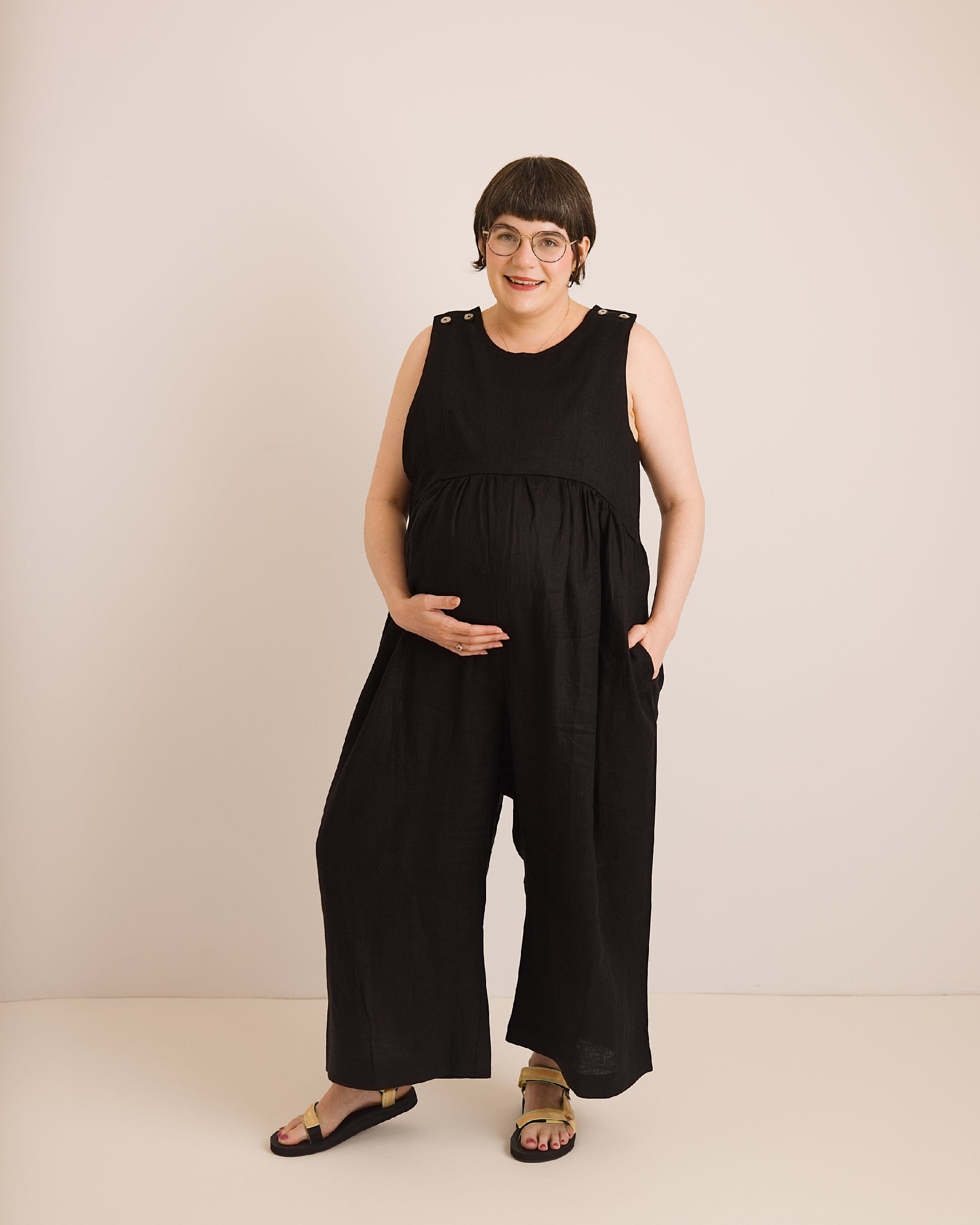 Journy Ada Linen Jumpsuit - Black