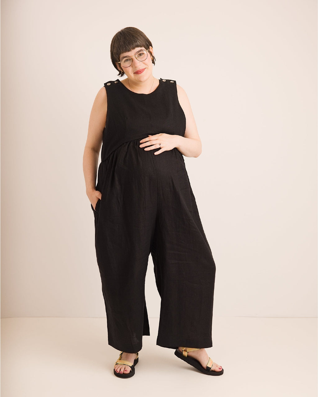 Journy Ada Linen Jumpsuit - Black