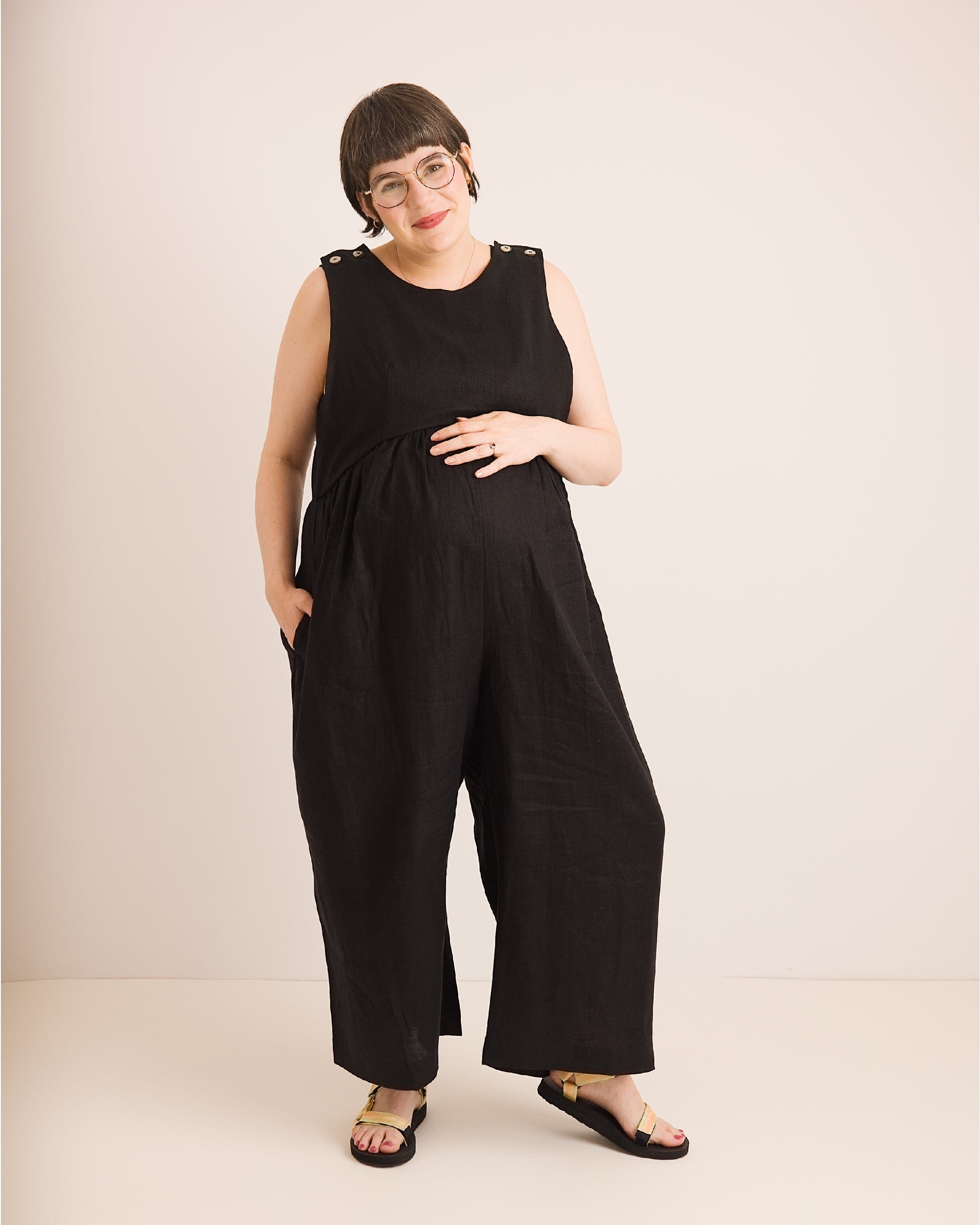 Journy Ada Linen Jumpsuit - Black