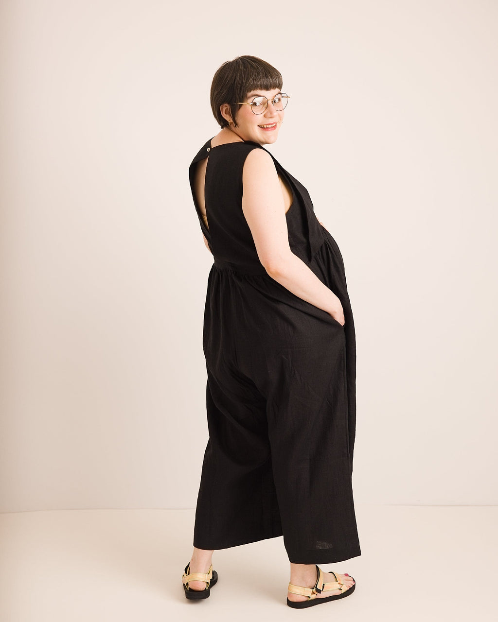 Journy Ada Linen Jumpsuit - Black