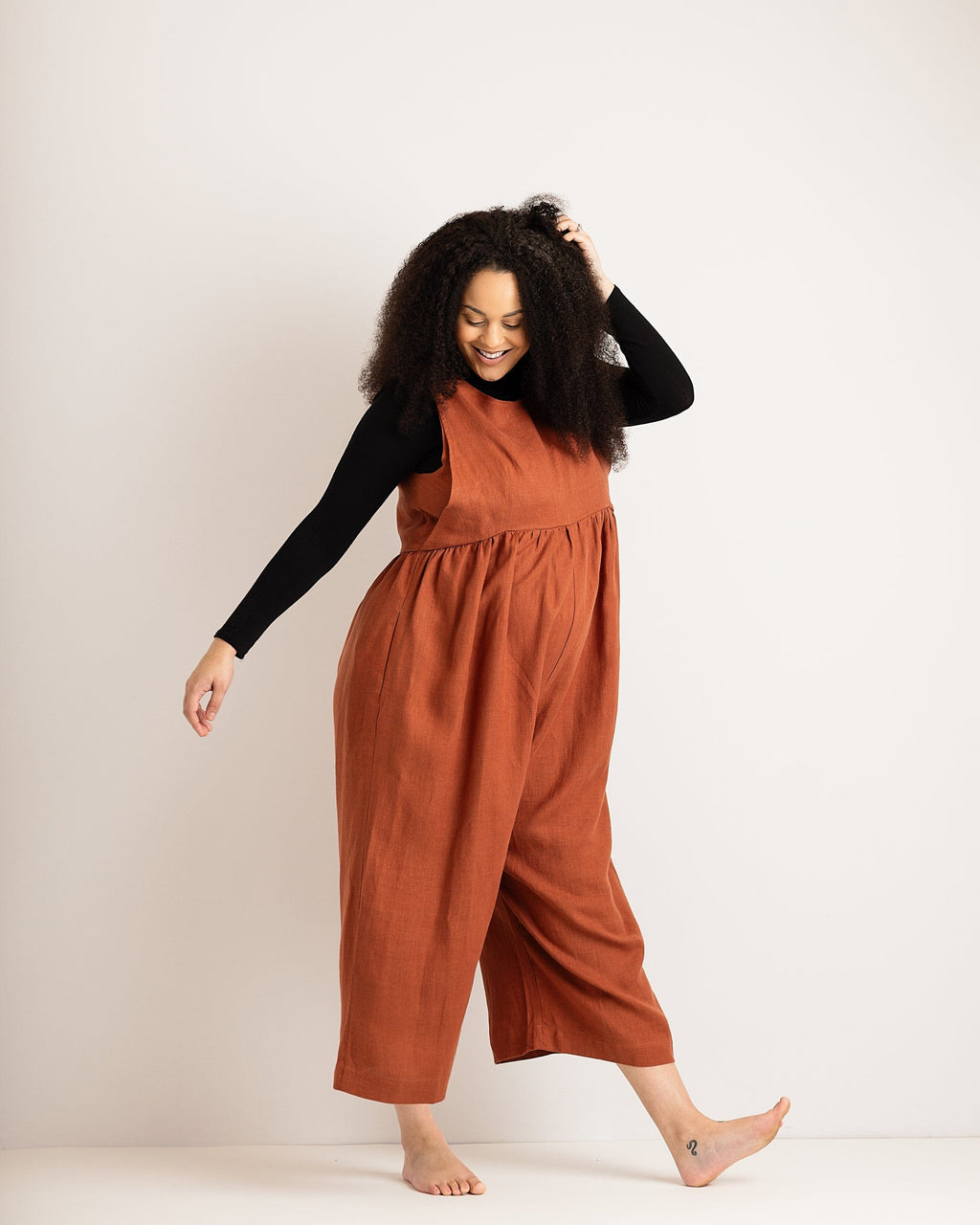 Journy Ada Linen Jumpsuit - Burnt Orange