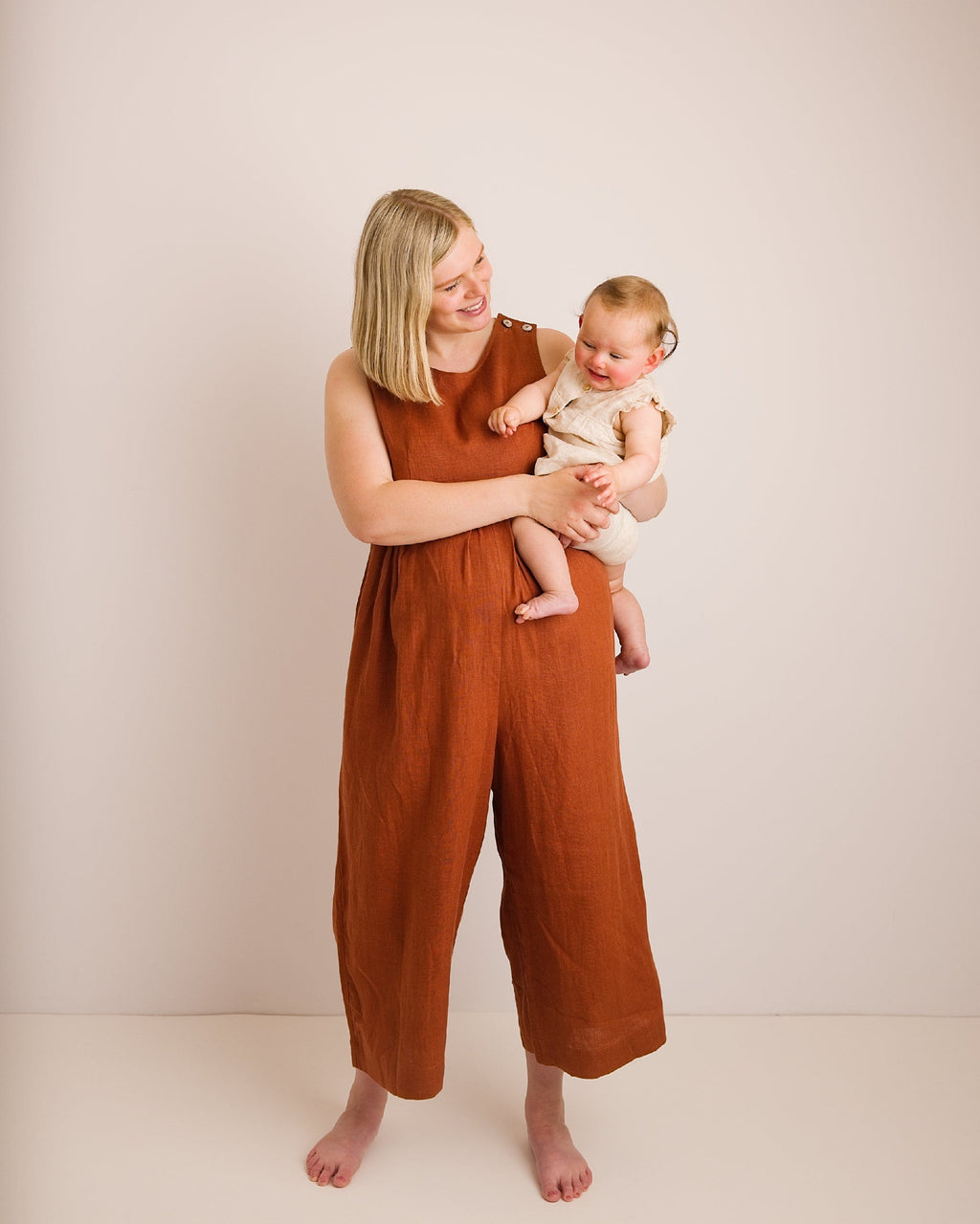 Journy Ada Linen Jumpsuit - Burnt Orange