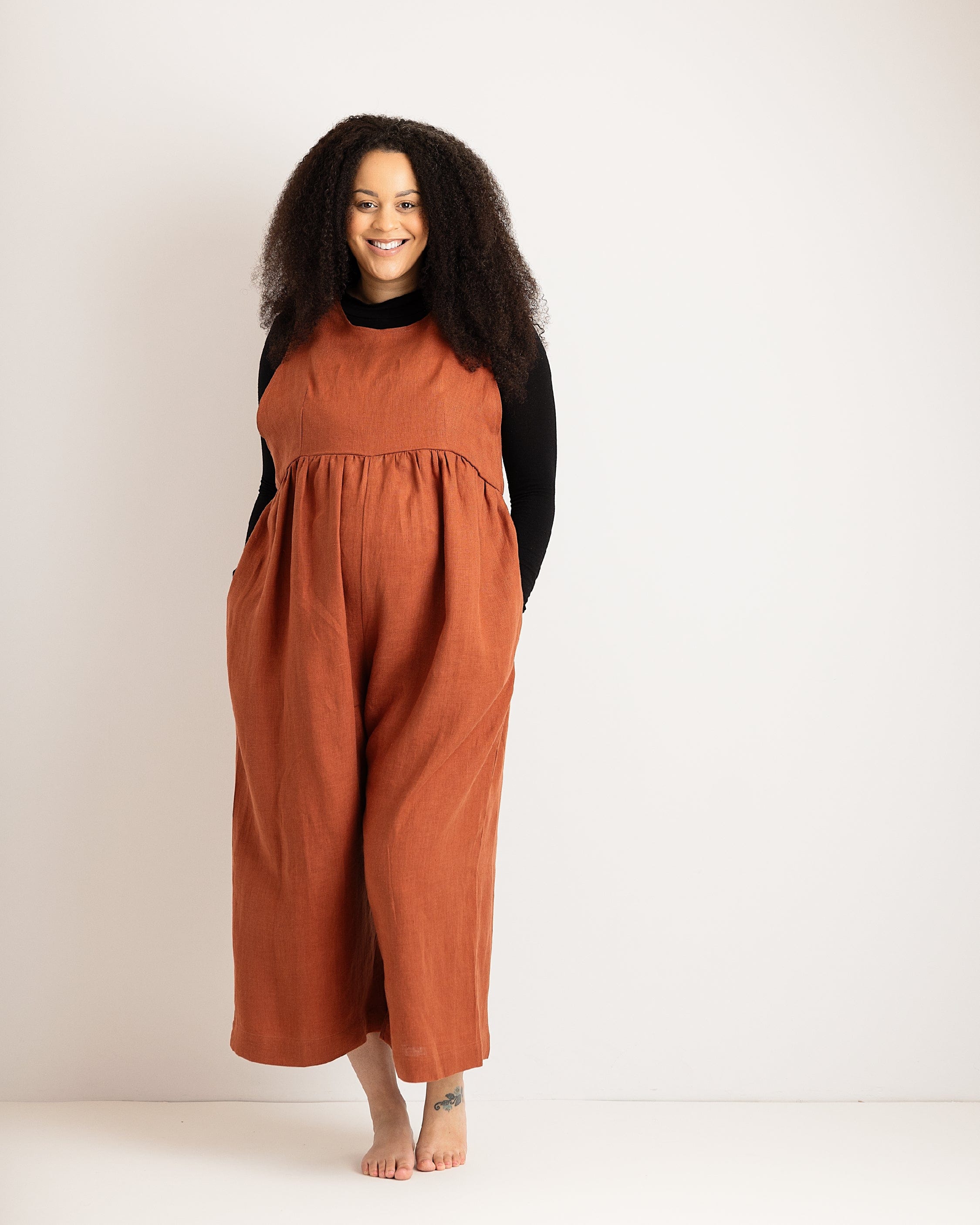 Journy Ada Linen Jumpsuit - Burnt Orange