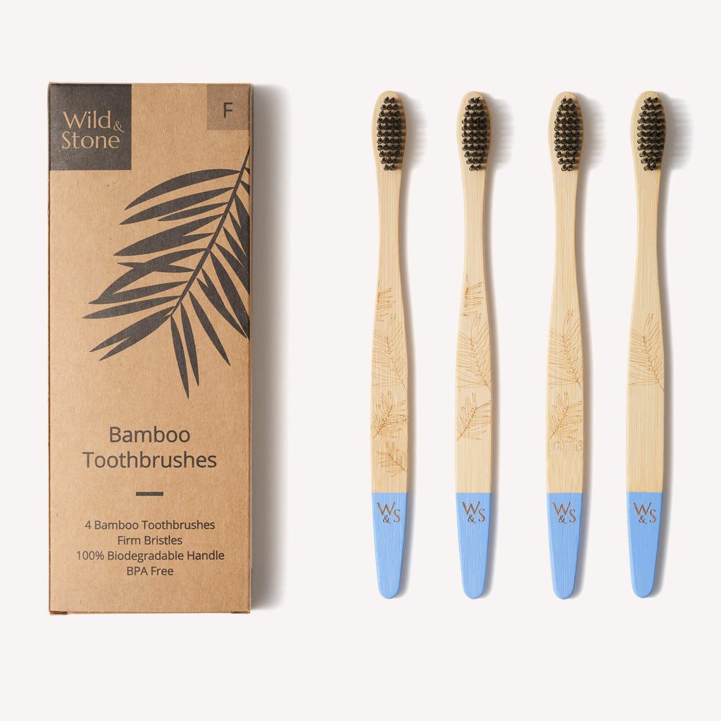 Adult Bamboo Toothbrush - 4 Pack - Firm Bristles - Baby&More